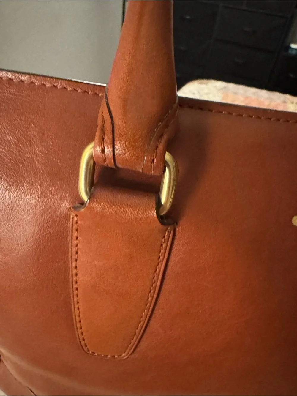 Coach Leather Satchel in Chestnut Brown